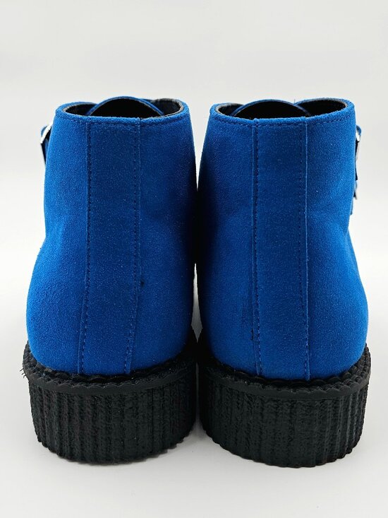 T.U.K. A9616 Electric Blue Vegan Suede High Pointed Creeper Shoes Unisex M11 W13 main image 6